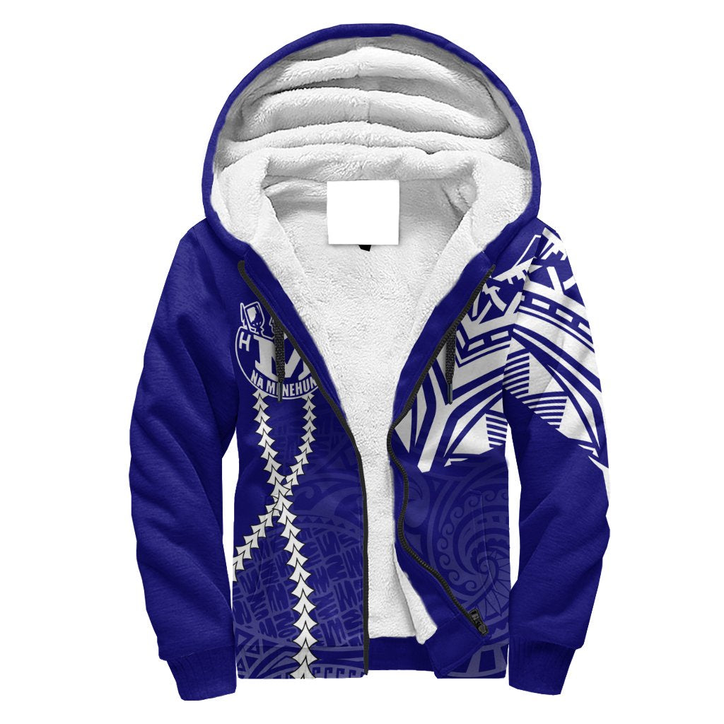 Hawaii Hoodie - Moanalua High Sherpa Hoodie - Forc Style AH Blue - Polynesian Pride