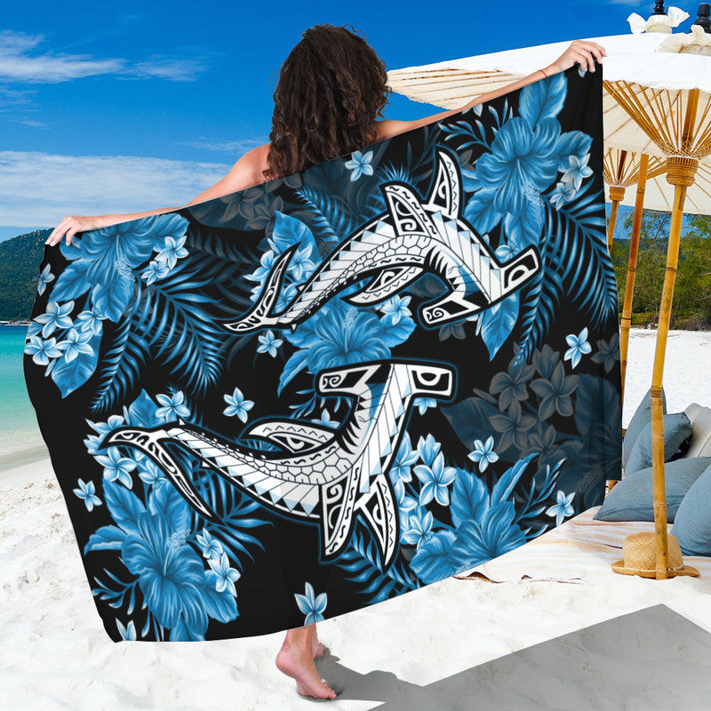 Hawaii Summer Colorful Shark Sarong Light Blue LT6 One Size Blue - Polynesian Pride