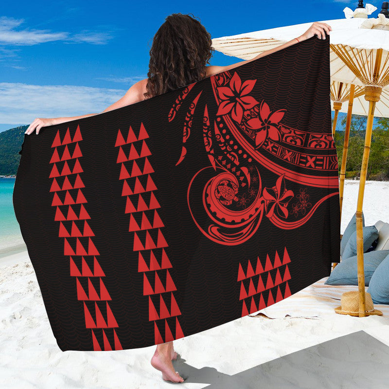 Kakau Hawaiian Polynesian Sarong Red LT6 One Size Red - Polynesian Pride