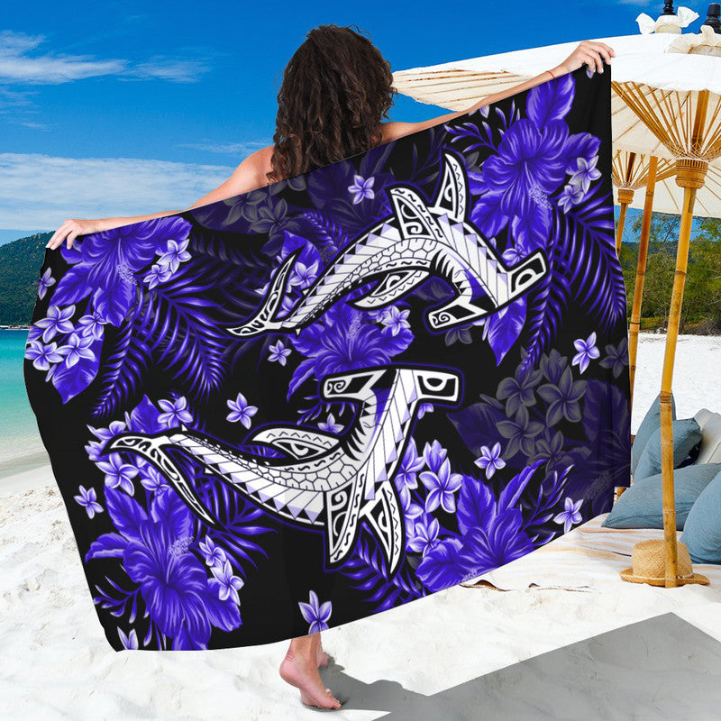 Hawaii Summer Colorful Shark Sarong Dark Blue LT6 One Size Blue - Polynesian Pride