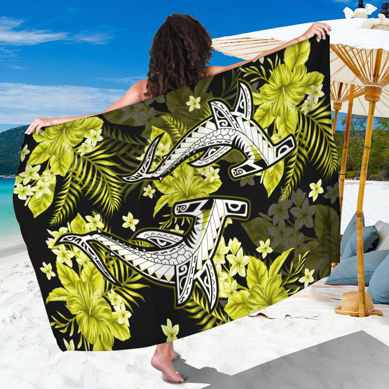 Hawaii Summer Colorful Shark Sarong Yellow LT6 One Size Yellow - Polynesian Pride