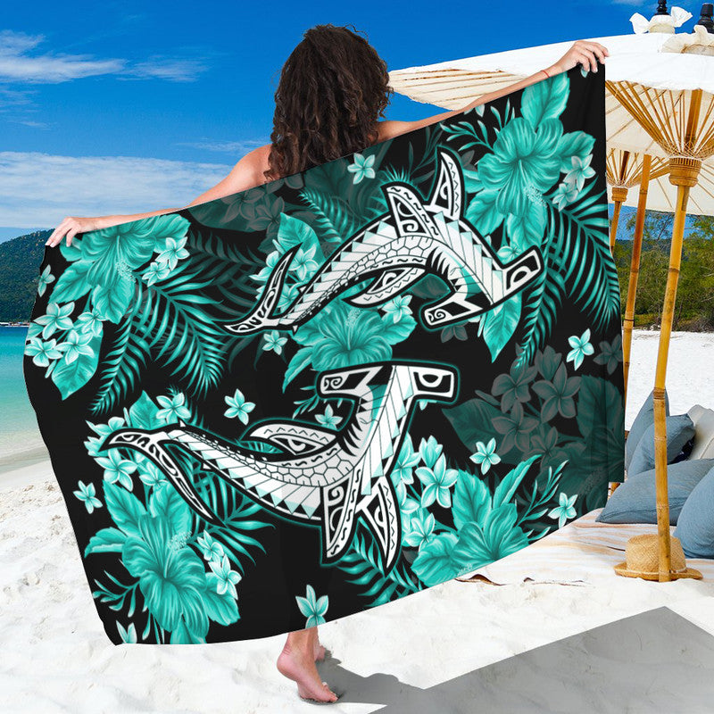 Hawaii Summer Colorful Shark Sarong Turquesa LT6 One Size Green - Polynesian Pride