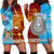 (Custom Personalised) Fiji And Rotuma Tapa Pattern Hoodie Dress Together LT8 Blue - Polynesian Pride