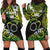 TE INUINU FAMZ - Cook Islands Rugby Hoodie Dress Unique Vibes - Green LT8 Green - Polynesian Pride