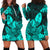 Guam Polynesian Hoodie Dress Tropical Flowers - Turquoise LT8 - Polynesian Pride