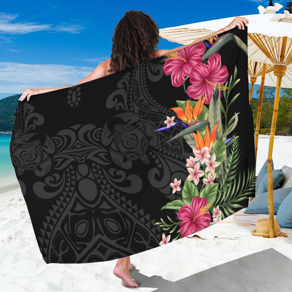 Hawaii Flowers Mix Tribal Pattern Sarong LT6 One Size Art - Polynesian Pride