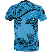 Papua New Guinea T Shirt Papua New Guinea Flag Coat Of Arms Blue A02 - Polynesian Pride