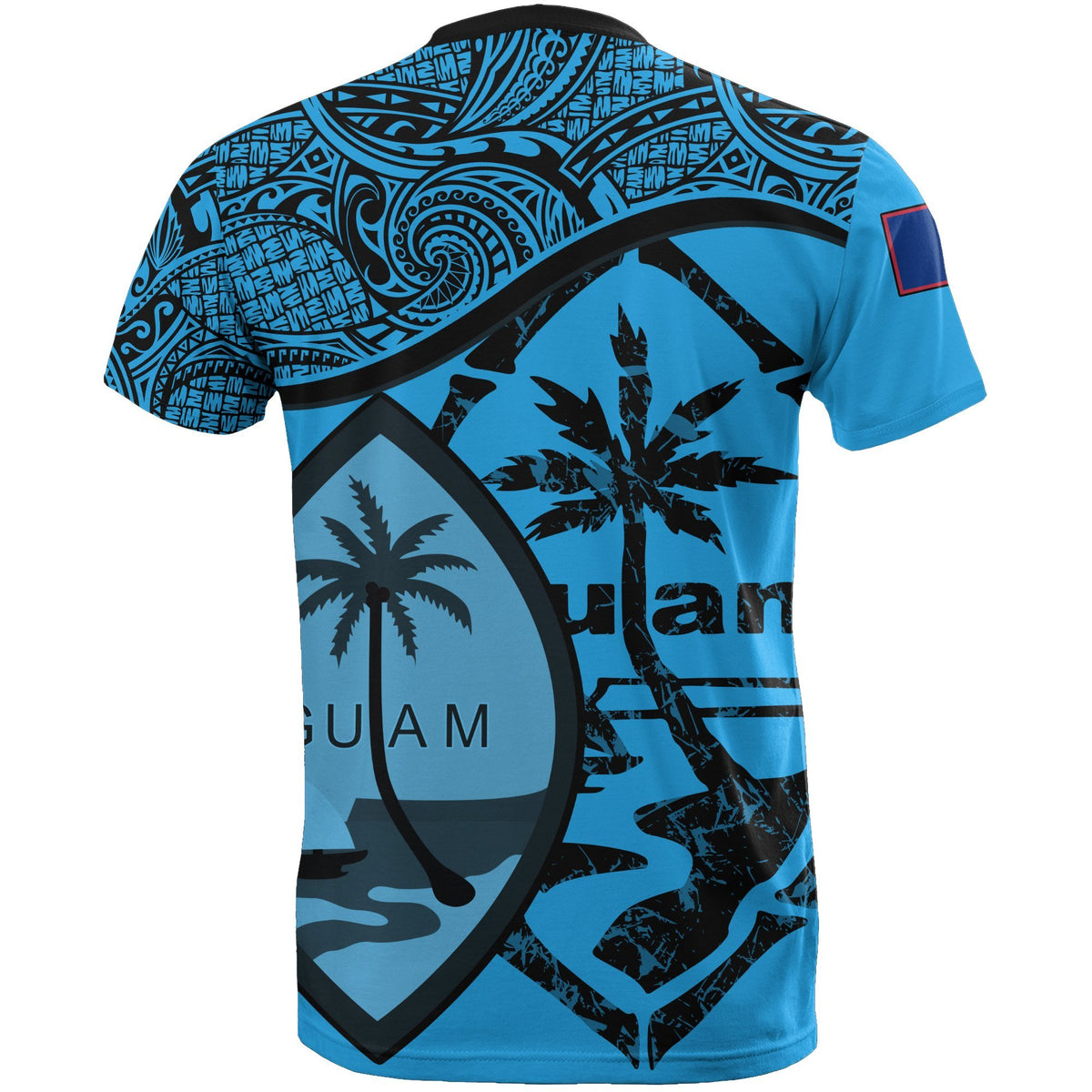 Guam T Shirt Guam Flag Blue A02 - Polynesian Pride