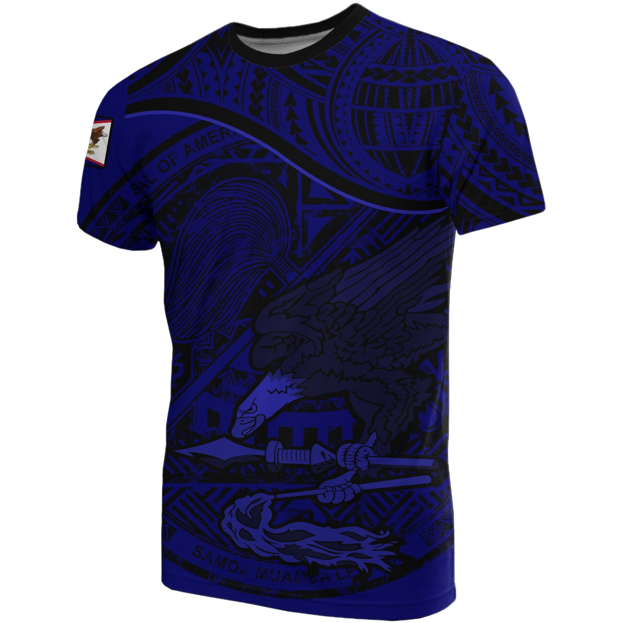 American Samoa T Shirt American Samoan Flag Seal Dark BLue A02 Unisex Dark Blue - Polynesian Pride