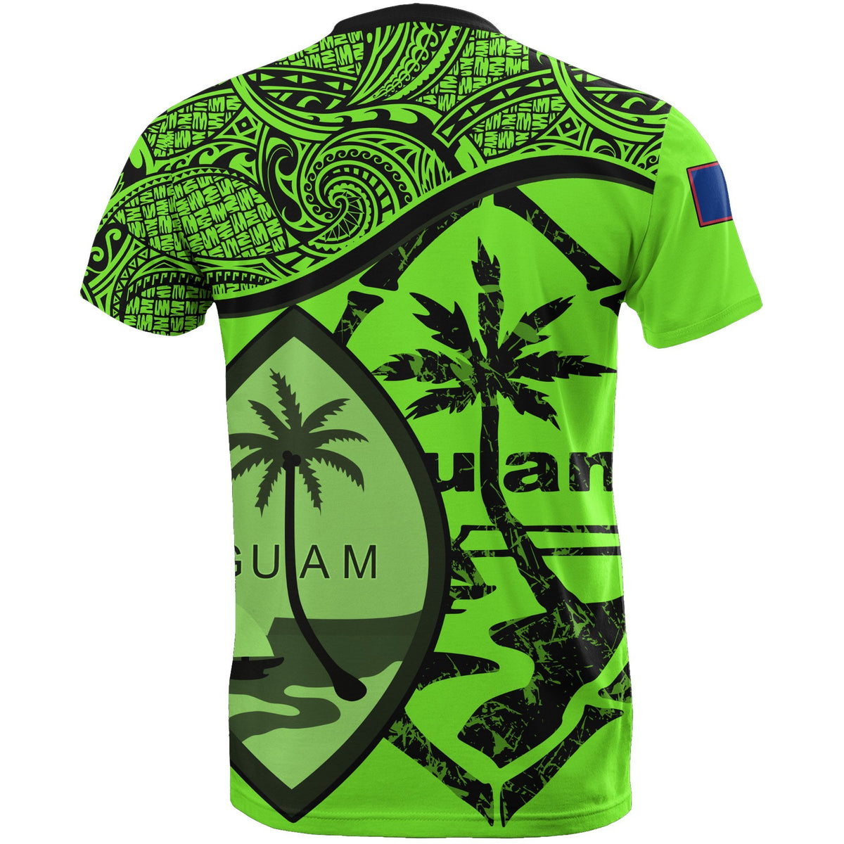 Guam T Shirt Guam Flag Green A02 - Polynesian Pride