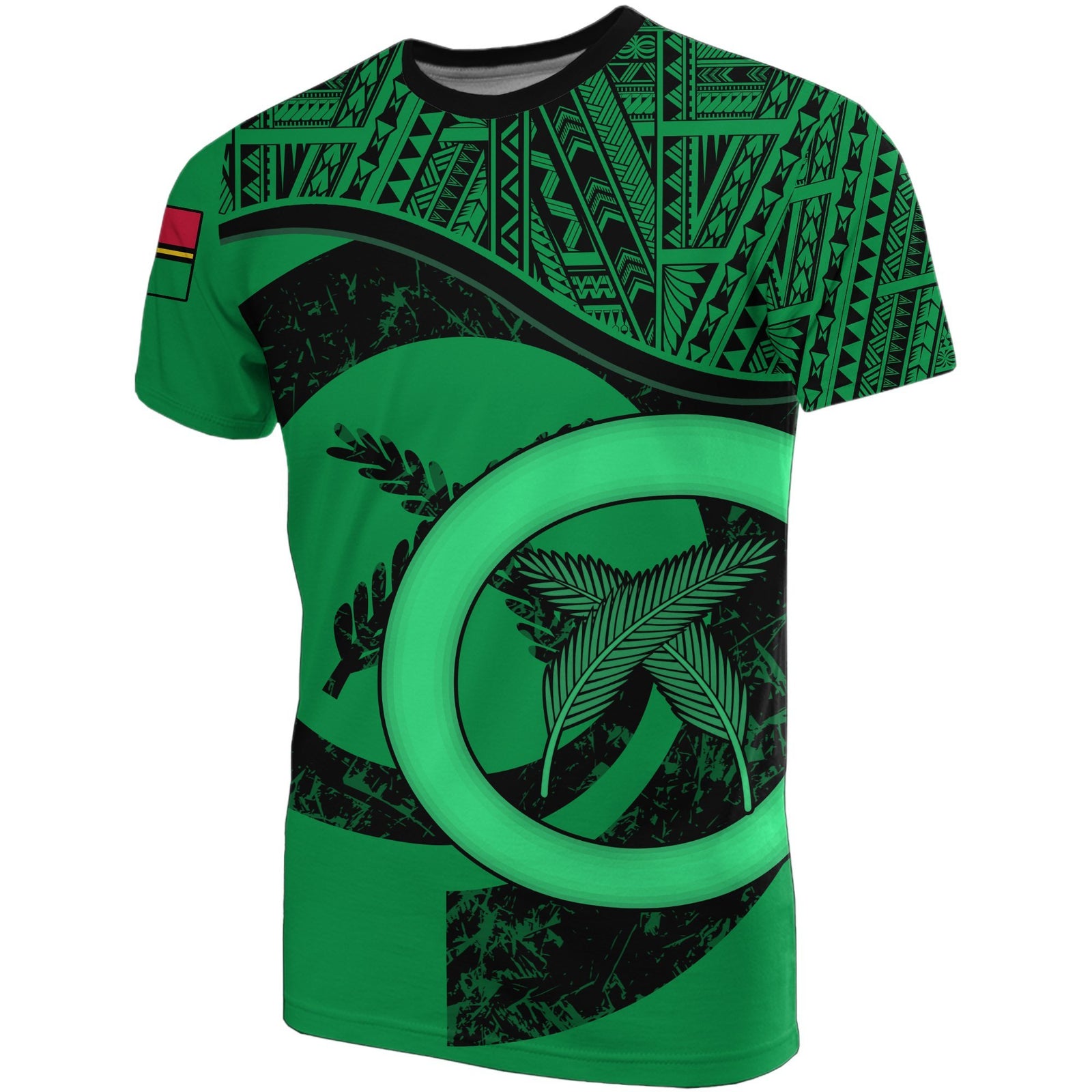 Vanuatu T Shirt Vanuatuan Flag Green A02 Unisex Green - Polynesian Pride