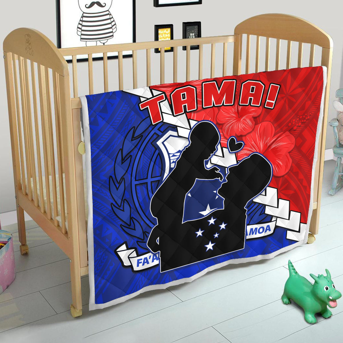 Happy Samoan Fathers Day Premium Quilt Hibiscus Mix Polynesian Pattern LT14 - Polynesian Pride