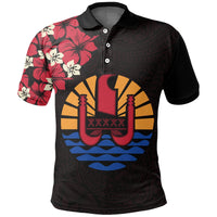 Tahiti Polo Shirt Tahitian Flag Hibiscus Special A02 Unisex Red - Polynesian Pride