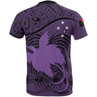 Papua New Guinea T Shirt Papua New Guinea Flag Coat Of Arms Violet A02 - Polynesian Pride