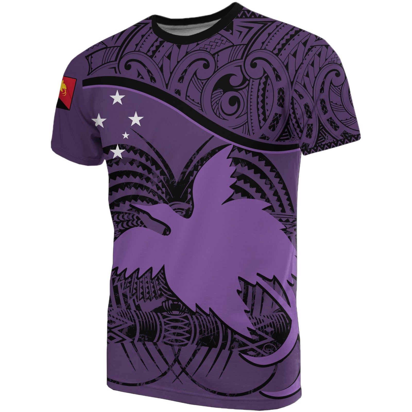 Papua New Guinea T Shirt Papua New Guinea Flag Coat Of Arms Violet A02 Unisex Violet - Polynesian Pride