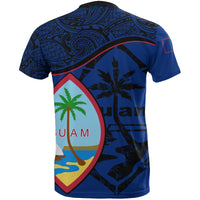Guam T Shirt Guam Flag Blue A02 - Polynesian Pride