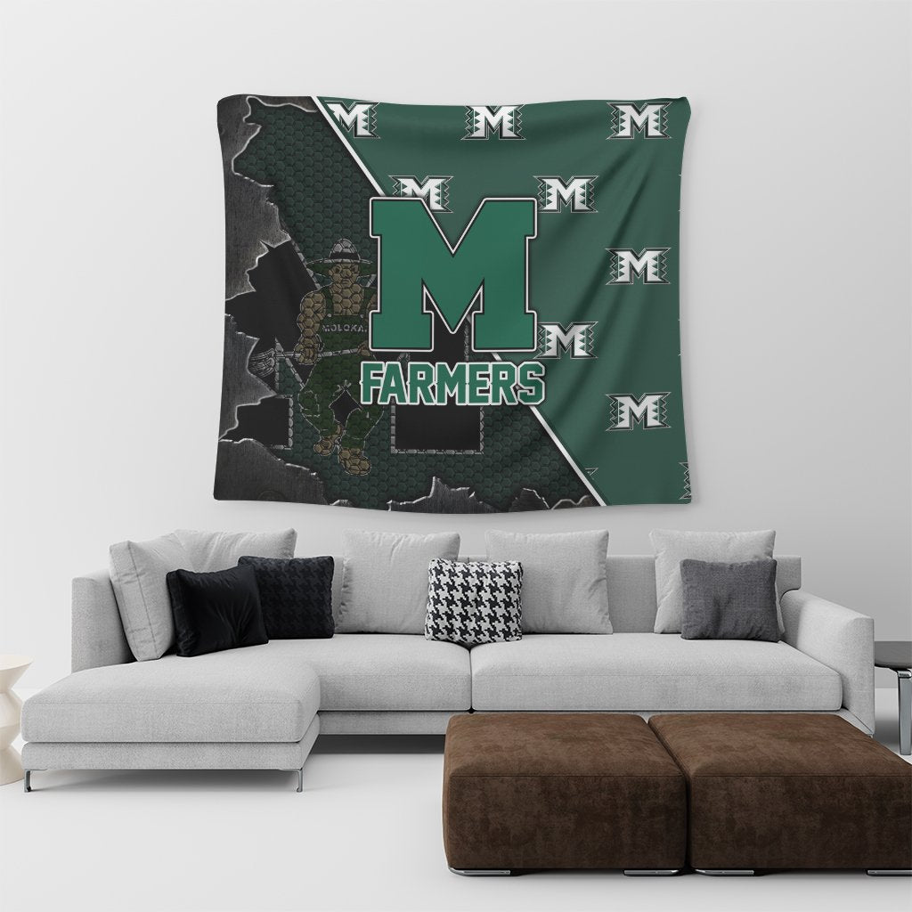 Hawaii - Molokai High Tapestry - AH Wall Tapestry Small 60" x 51" Green - Polynesian Pride