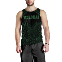 Hawaiian Kanaka Map Polynesian Molokai Men's Tank Top - Green - Brad Style - AH - Polynesian Pride