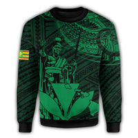 Hawaiian King Kanaka Map Polynesian Molokai Sweatshirt - Green - Hala Style - AH - Polynesian Pride