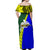 PNG Hibiscus Tribal Pattern Off Shoulder Long Dress - Morobe Province LT7 - Polynesian Pride