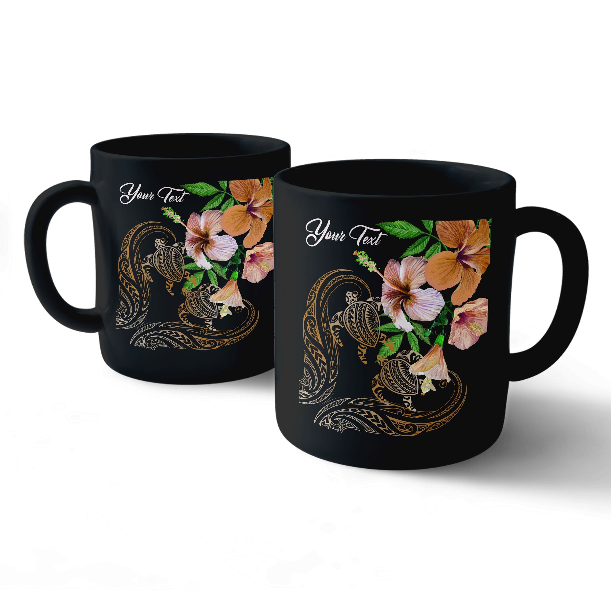 (Personalized) Hawaii Couple Turtle Kanaka Hibiscus Valentine Mug - Eras Style - AH - Polynesian Pride