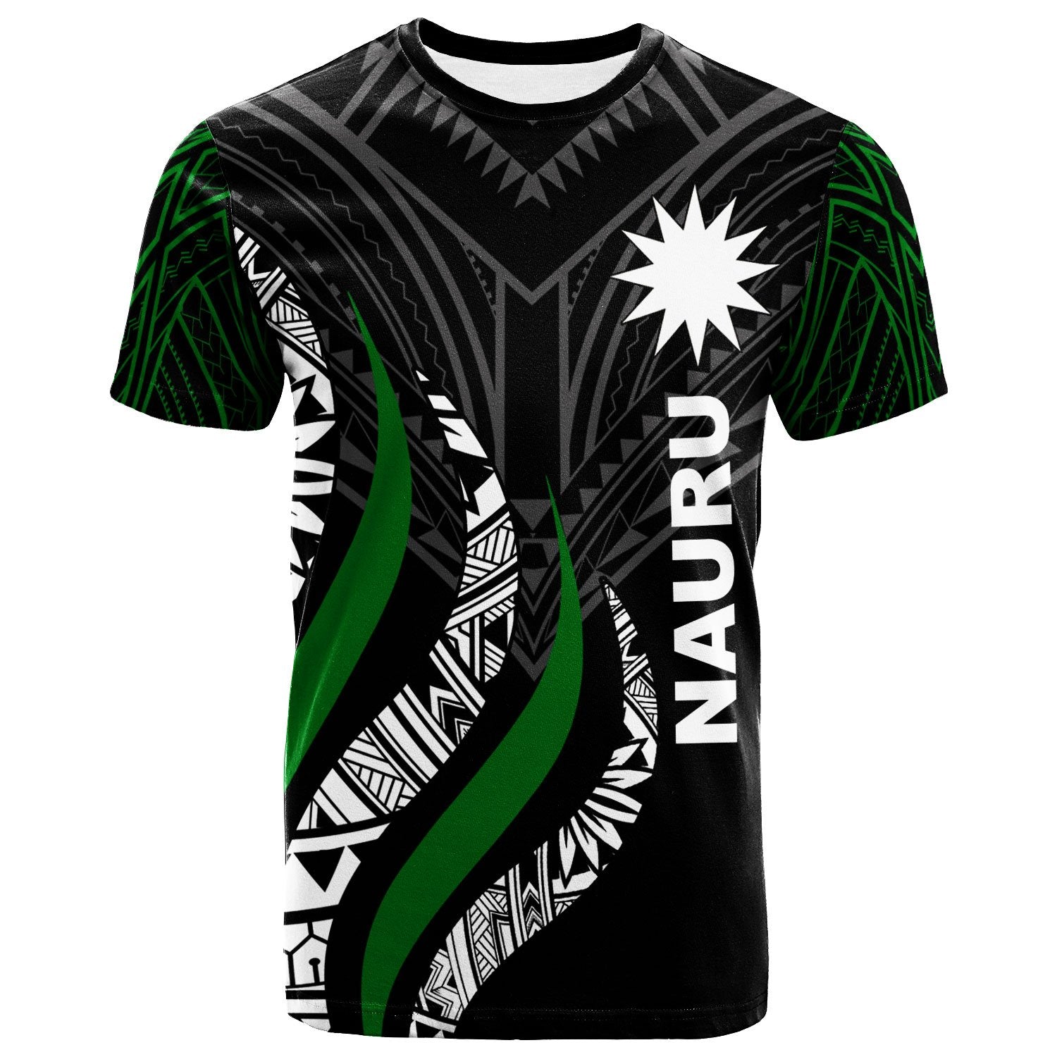 Nauru T Shirt Nauru Strong Fire Pattern Unisex Black - Polynesian Pride