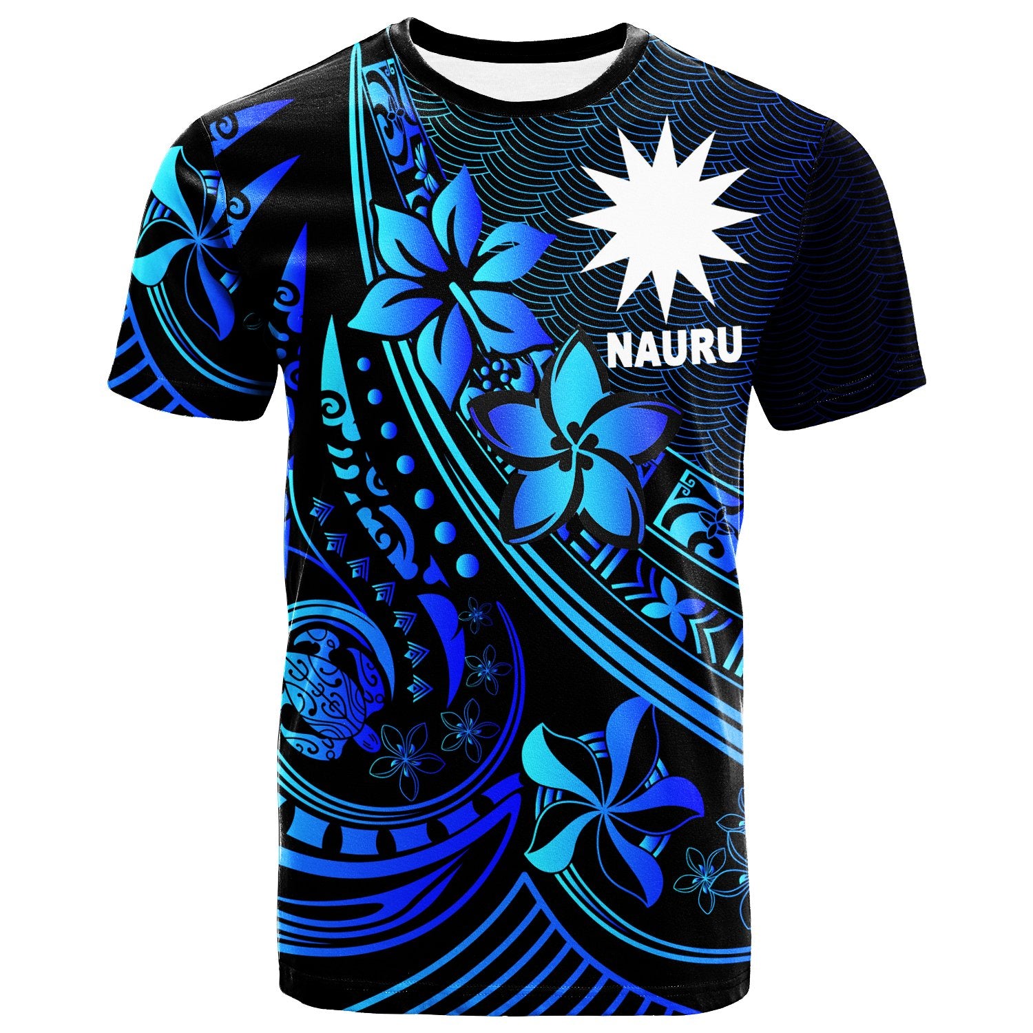 Nauru T Shirt The Flow Of The Ocean Blue Unisex Blue - Polynesian Pride