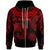 Nauru Zip Hoodie Palm Leaf Texture Red Unisex Red - Polynesian Pride