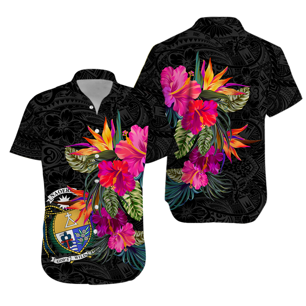 Nauru Polynesian Hibiscus Tribal Matching Dress and Hawaiian Shirt LT12 - Polynesian Pride