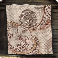 Nauru Premium Quilt - Hibiscus Flowers Vintage Style - Polynesian Pride