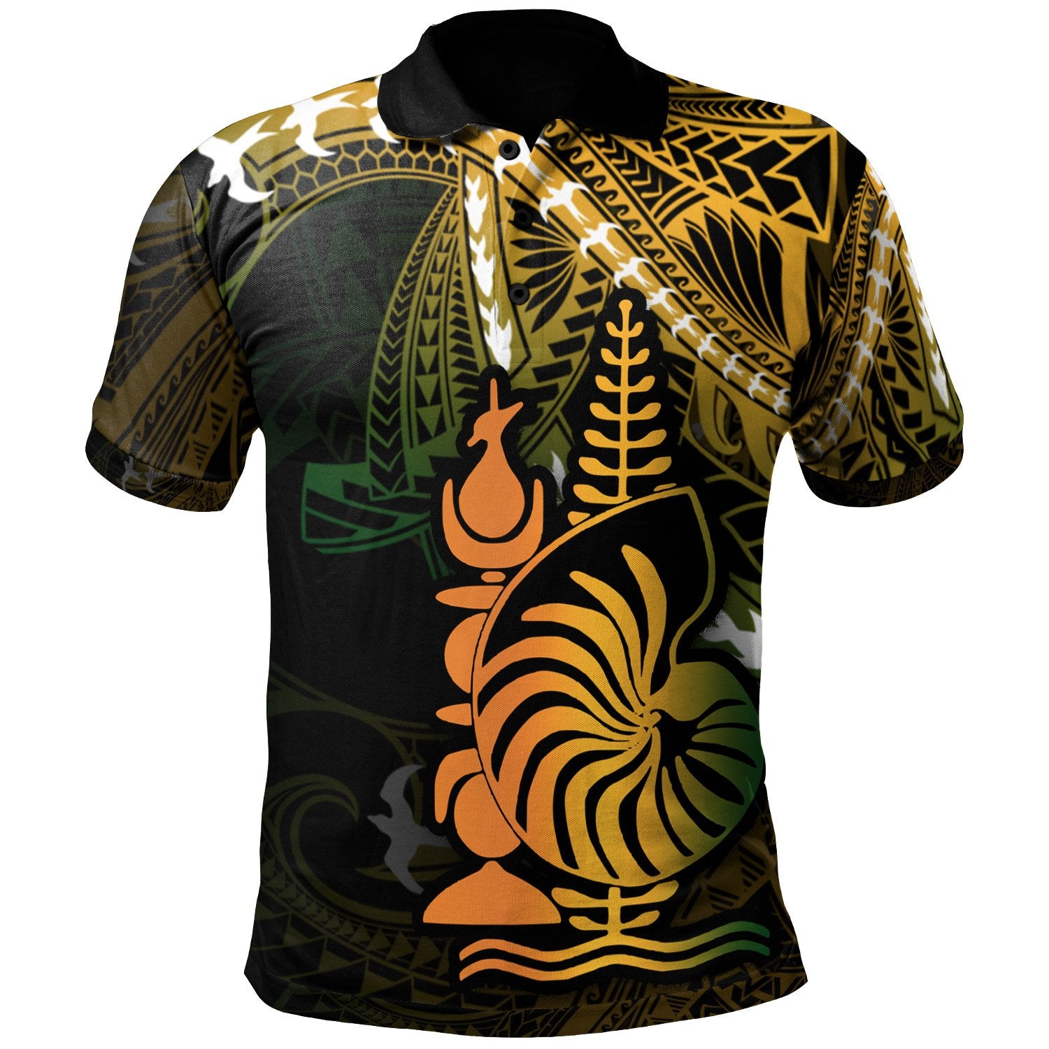 New Caledonia Polo Shirt Life Style Unisex Black - Polynesian Pride