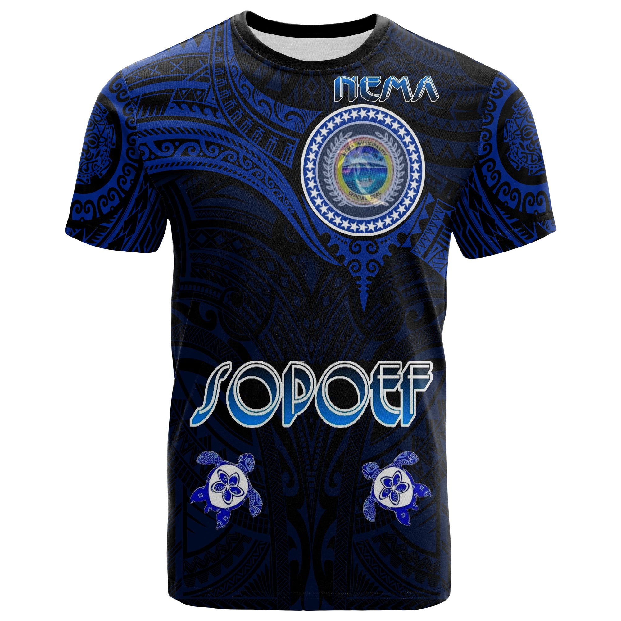 Nema Sopoef Custom T Shirt Blue Heart Shield Unisex Blue - Polynesian Pride