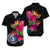 Northern Mariana Islands Polynesian Hibiscus Tribal Matching Dress and Hawaiian Shirt LT12 - Polynesian Pride