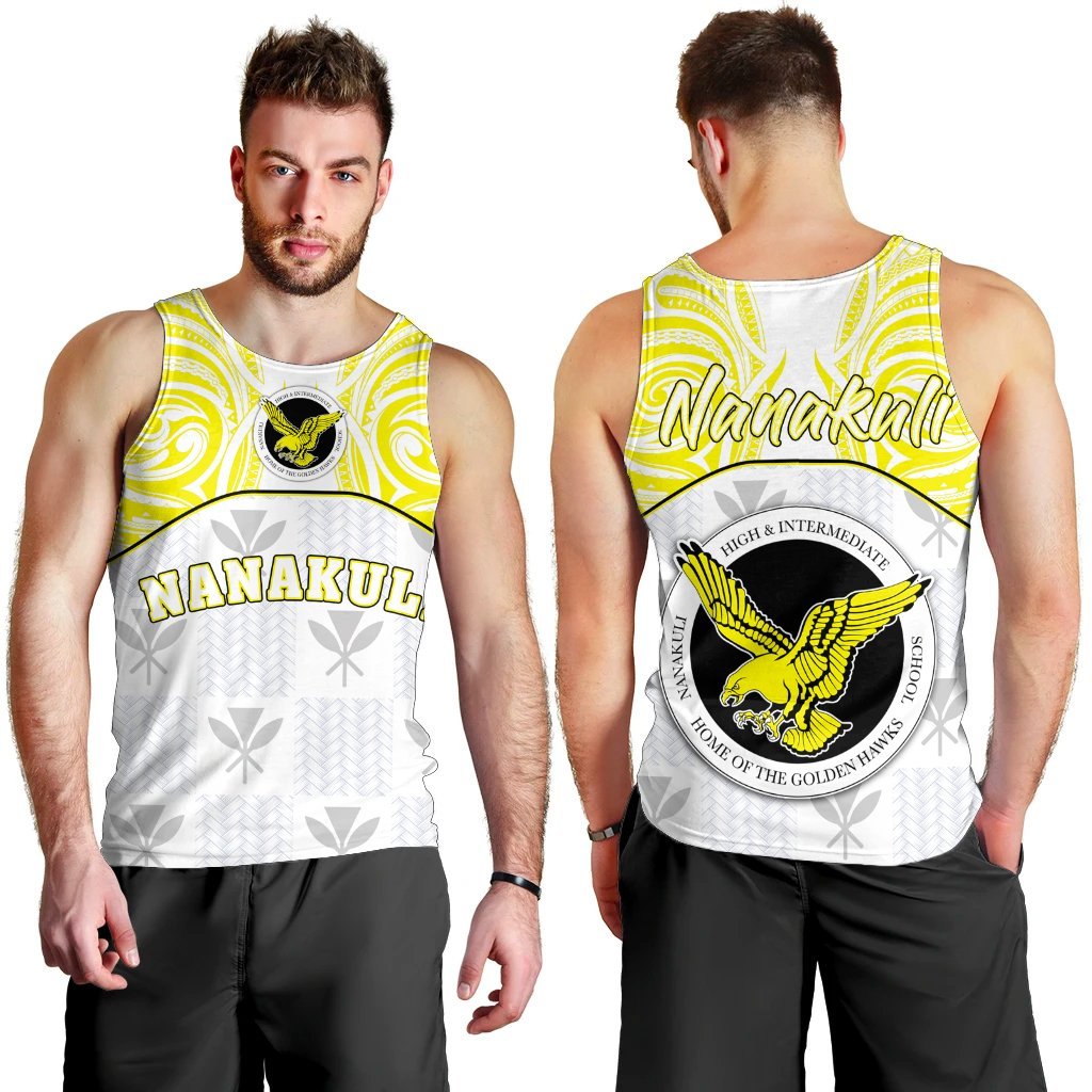 hawaiiMen's Tank Top - Kanaka Nanakuli High School Men's Tank Top Demodern Style AH White - Polynesian Pride