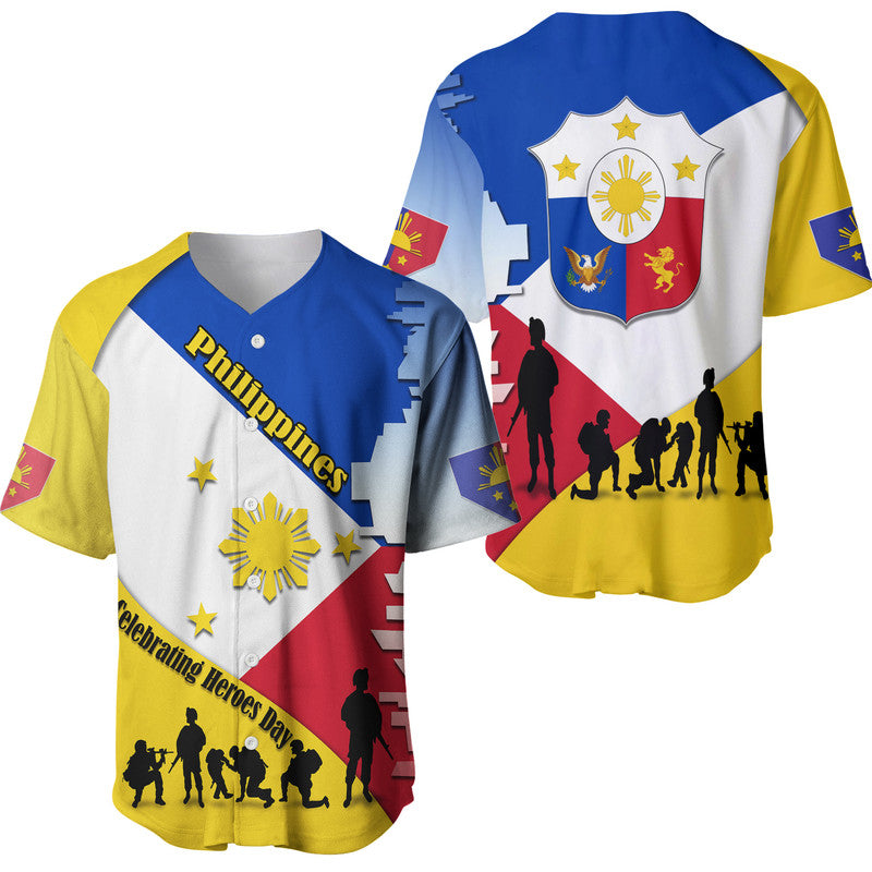 Philippines Baseball Jersey Celebrating Heroes Day LT9 Yellow - Polynesian Pride