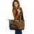 Nauru Leather Tote - Gold Color Cross Style - Polynesian Pride