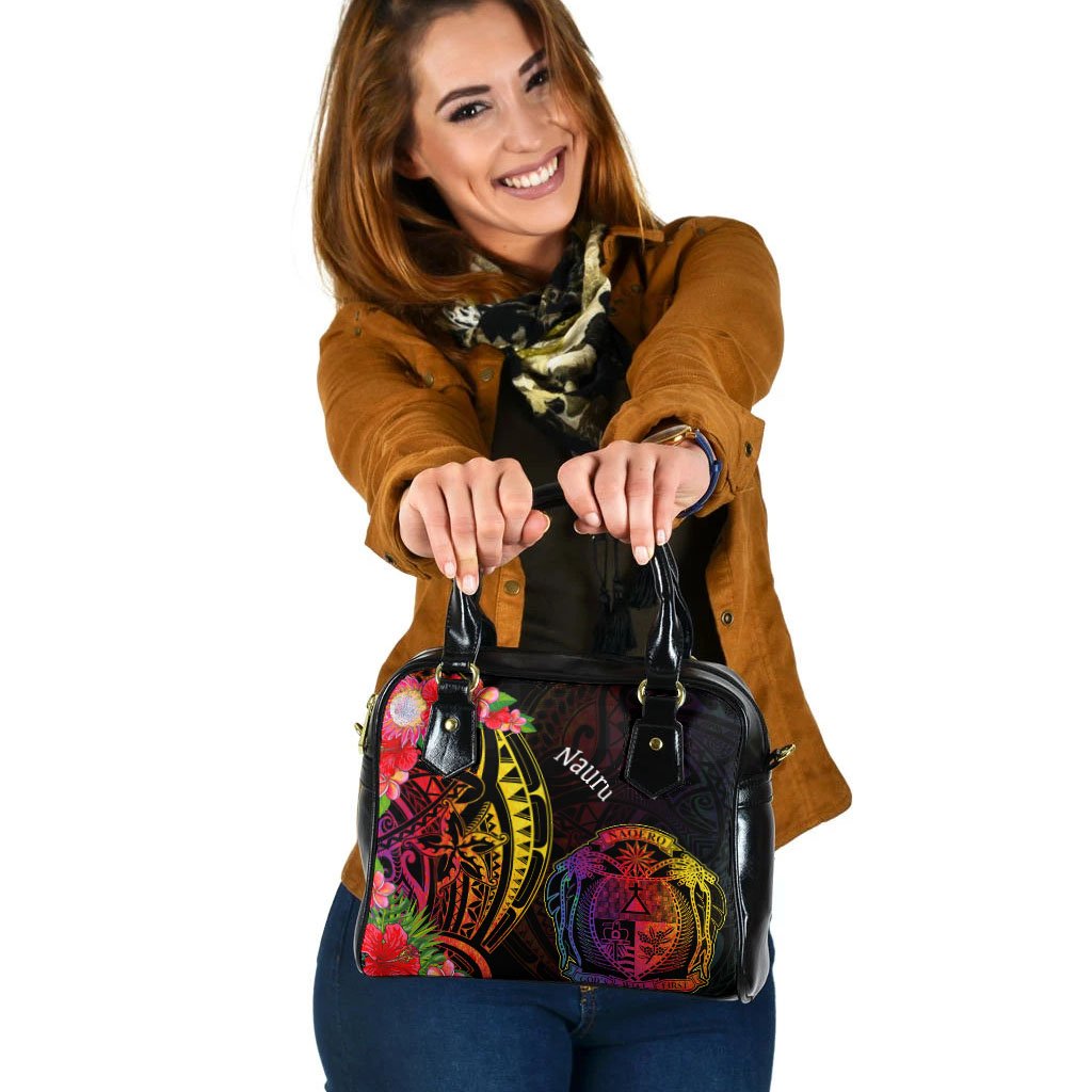 Nauru Shoulder Handbag - Tropical Hippie Style One Size Black - Polynesian Pride