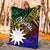 Nauru Premium Blanket - Rainbow Polynesian Pattern - Polynesian Pride