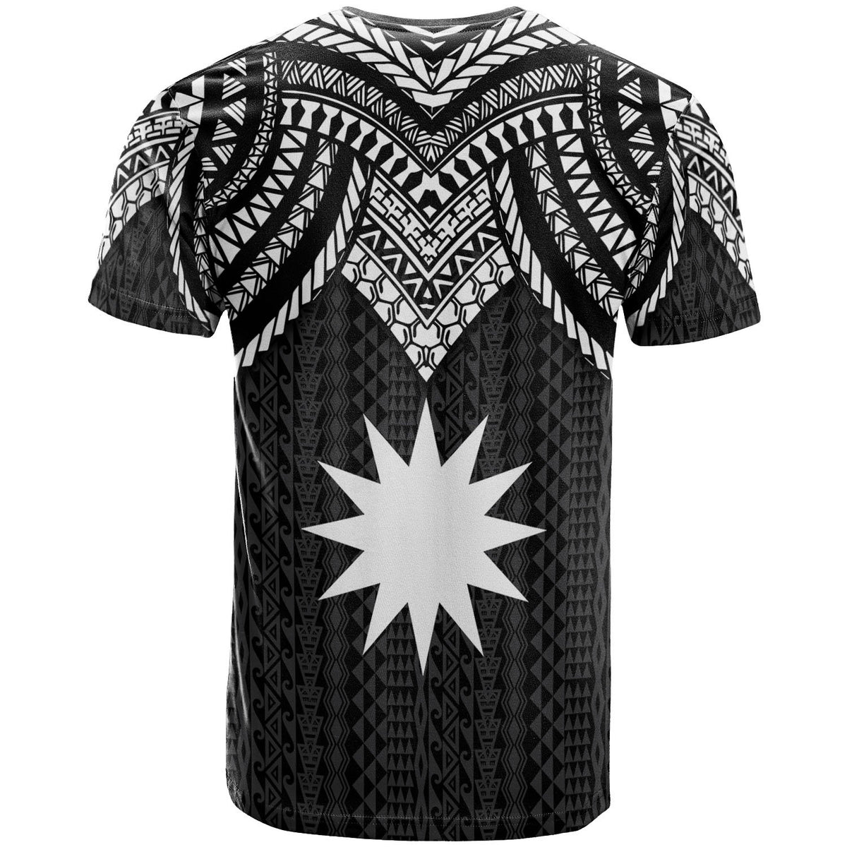 Nauru Custom T Shirt Polynesian Armor Style Black - Polynesian Pride