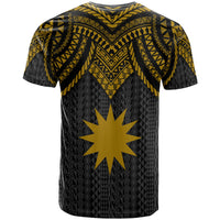 Nauru Custom T Shirt Polynesian Armor Style Gold - Polynesian Pride