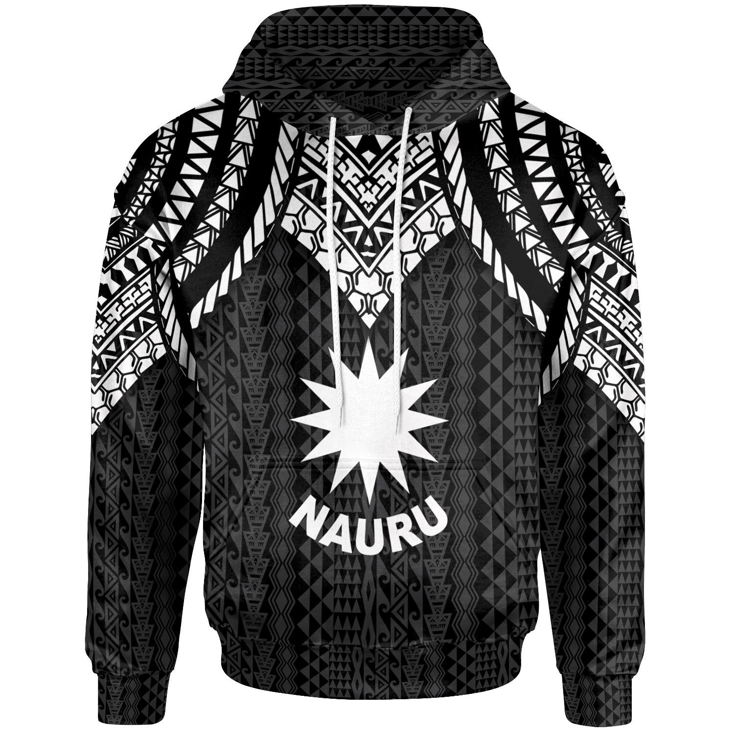 Nauru Hoodie Polynesian Armor Style Black Unisex Black - Polynesian Pride