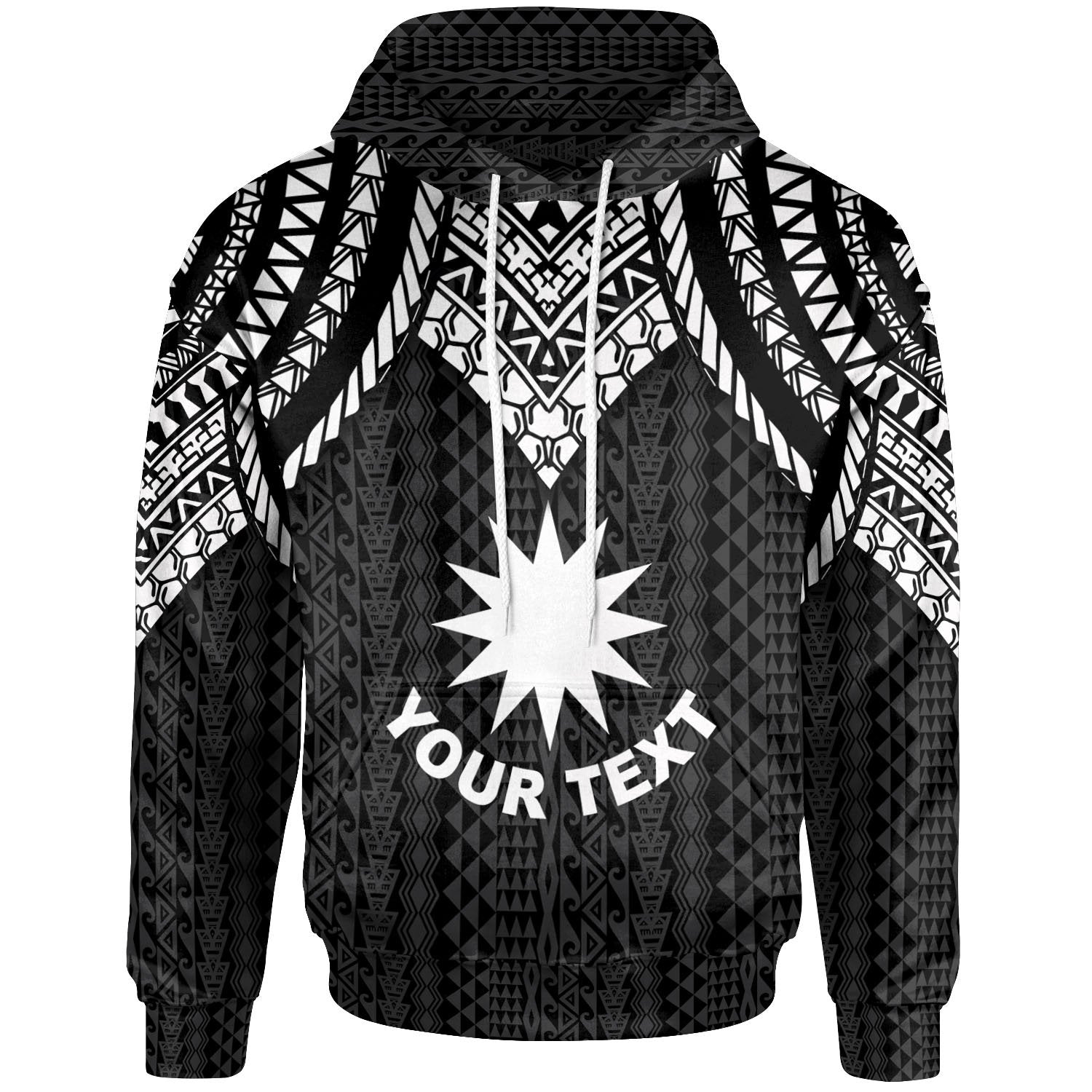 Nauru Custom Hoodie Polynesian Armor Style Black Unisex Black - Polynesian Pride