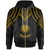 Nauru Zip up Hoodie Polynesian Armor Style Gold Unisex Gold - Polynesian Pride