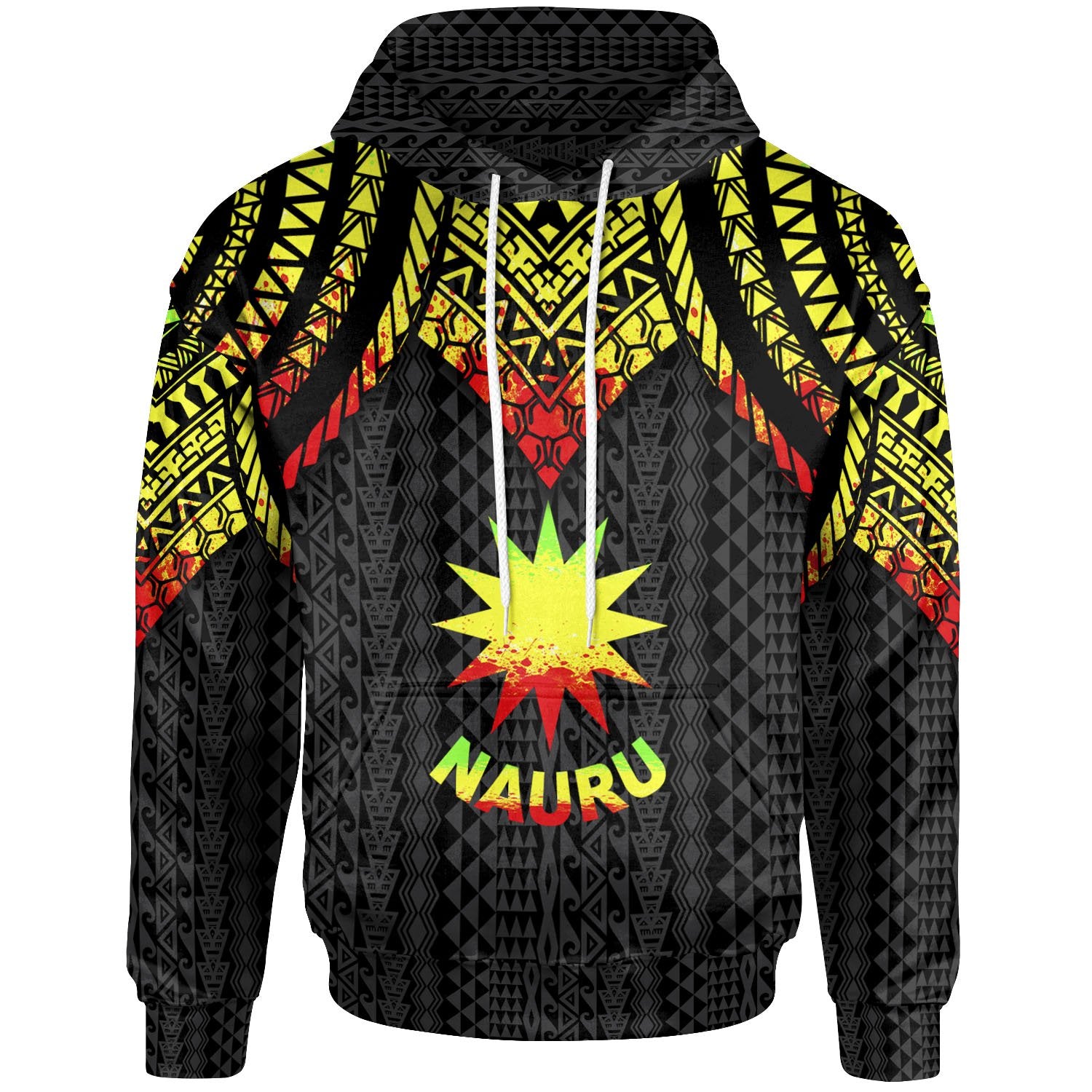 Nauru Hoodie Polynesian Armor Style Reagge Unisex Reagge - Polynesian Pride