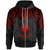 Nauru Zip up Hoodie Polynesian Armor Style Red Unisex Red - Polynesian Pride