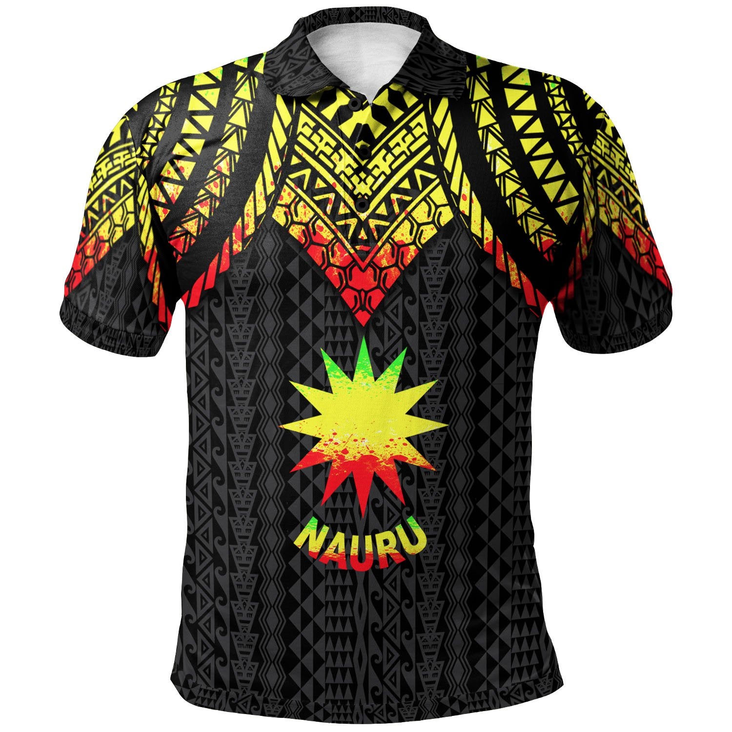 Nauru Polo Shirt Polynesian Armor Style Reagge Unisex Reggae - Polynesian Pride