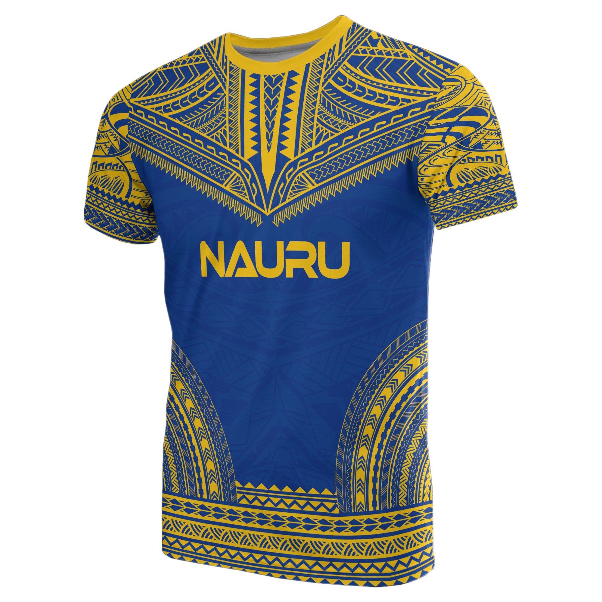 Nauru All Over T Shirt Nauru Coat Of Arms Polynesian Tattoo Unisex Art - Polynesian Pride