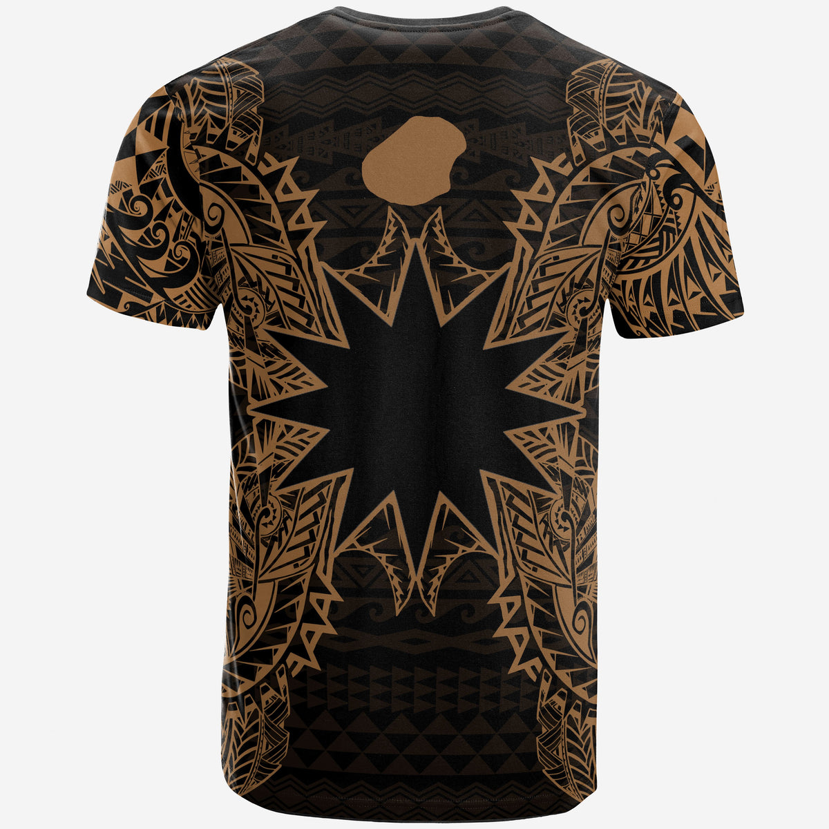Nauru All T Shirt Nauru FLag Map Polynesian Tattoo Red Unisex Gold - Polynesian Pride
