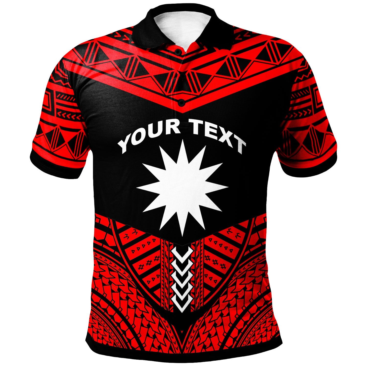 Nauru Custom Polo Shirt Tribal Pattern Cool Style Red Color Unisex Red - Polynesian Pride