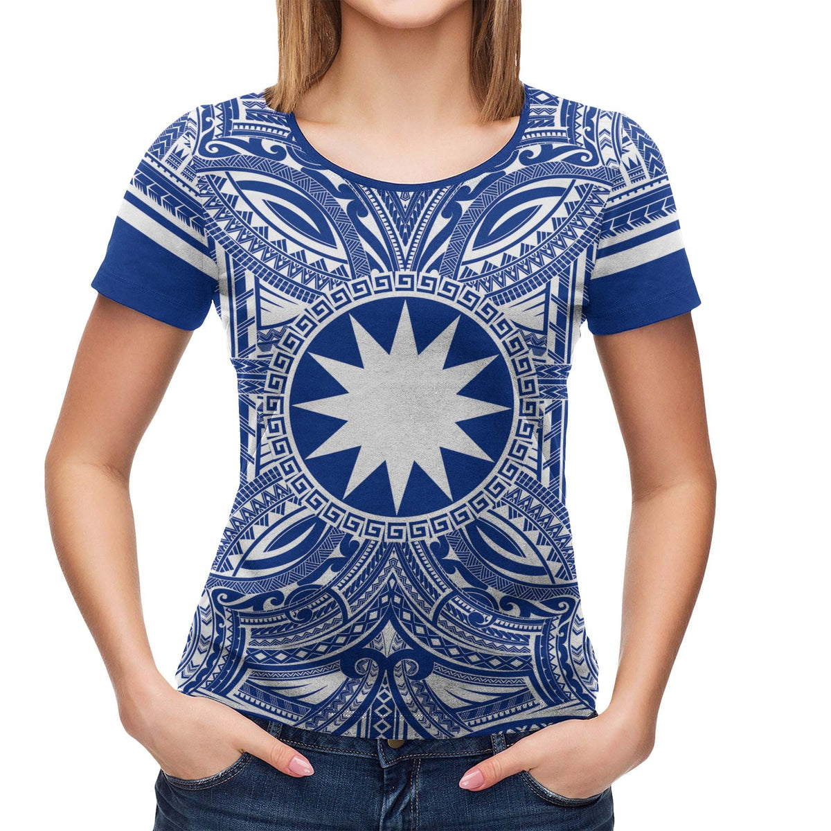 Nauru All T Shirt Nauru Coat Of Arms Polynesian Flag Color - Polynesian Pride